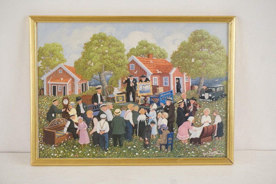 Bert-Håge Häverö tryck (gårdsauktion) 38x28cm. M28