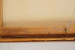 Signerad målning på duk (stuga, sjö) 36,5x29,5cm. M25/2/