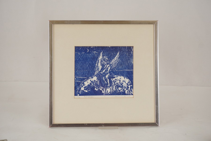 Jan Naliwajko signerad litografi Nattängel 29x28cm. M1