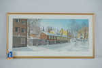 Färglitografi (Fjällgatan Stockholm) 64,5x33,5cm. M20/