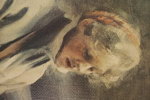 Anders Zorn tryck på duk Stickande Kulla Kål-Margit 54,5x66,5cm. M4/