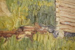 J Holmbäck målning på duk (landskap, gård) 75x56cm. M8/