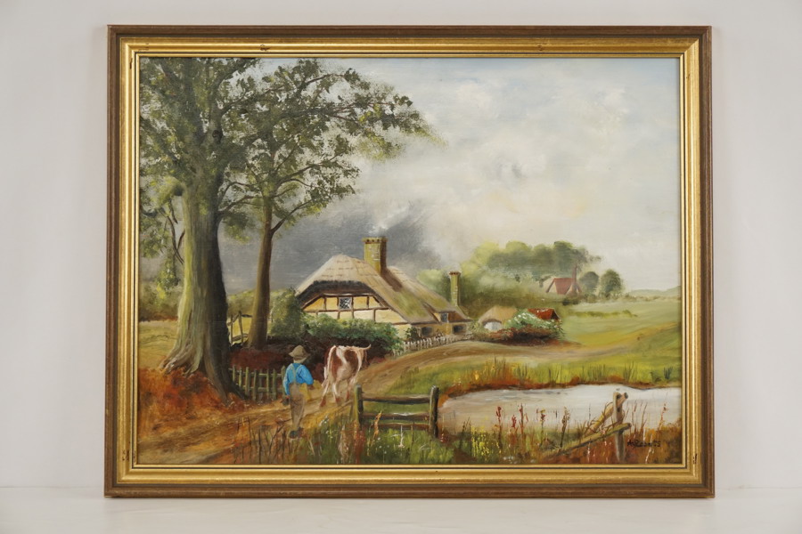 Tavla, målning A.Roberts 66x51. M3