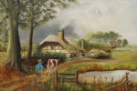 Tavla, målning A.Roberts 66x51. M3