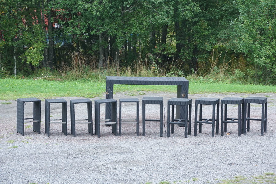 Utomhus Pall 10st + bord. B47