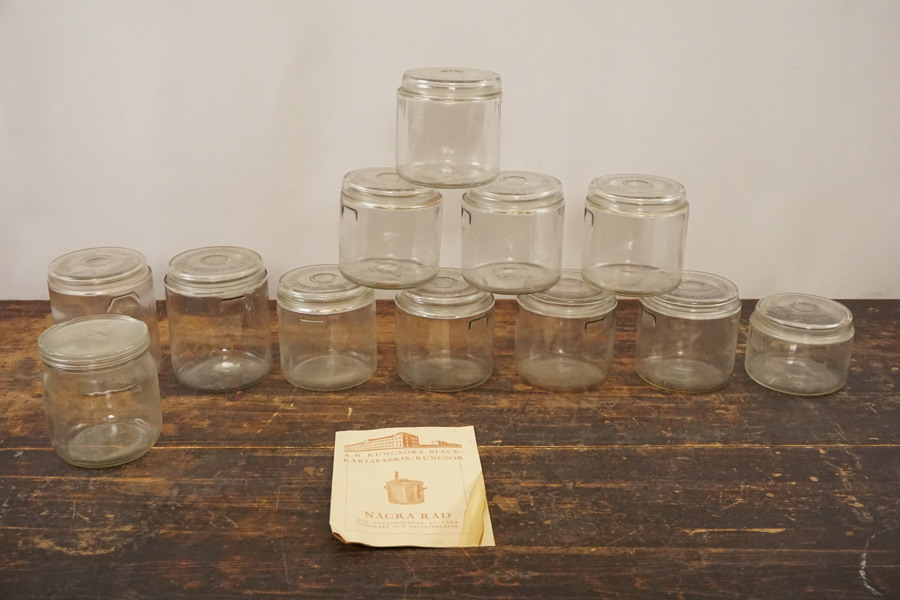 12st Konserveringsburk med lock i glas. BC298