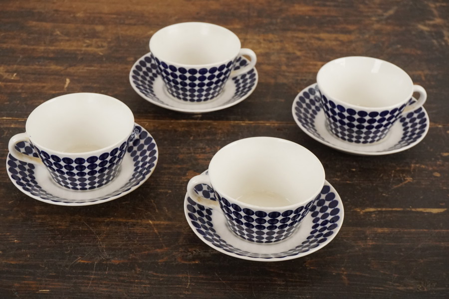 4st Gustavsberg Adam Kaffekoppar med fat. A81