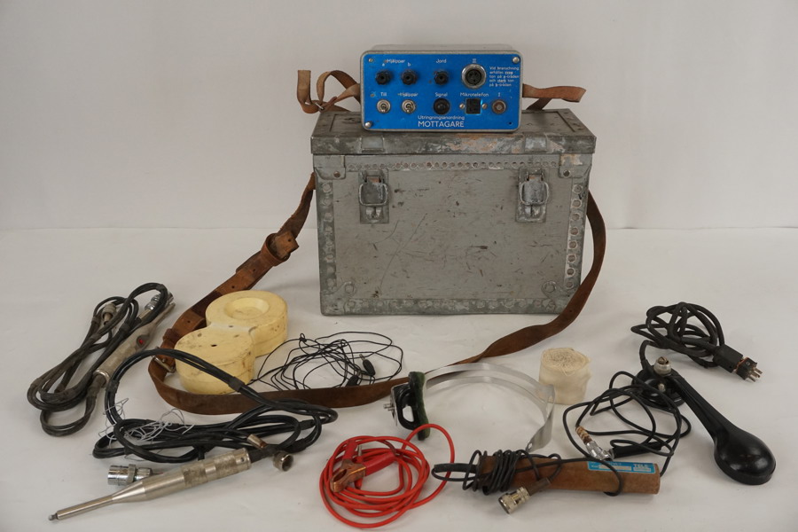 Äldre Televerket Mottagare i trälåda. D46