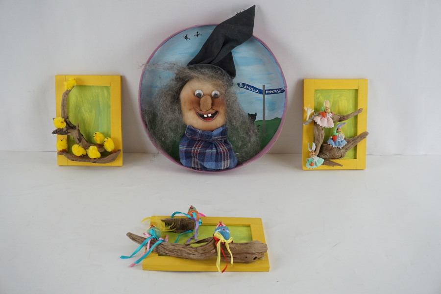 3st Påsktavlor fat påskkärring. A64/