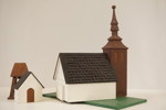 Trämodell av en kyrka mm. A41/