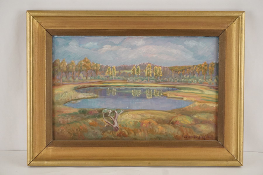 Johannes Berging målning Jemttjärnen 54x39cm. M24/