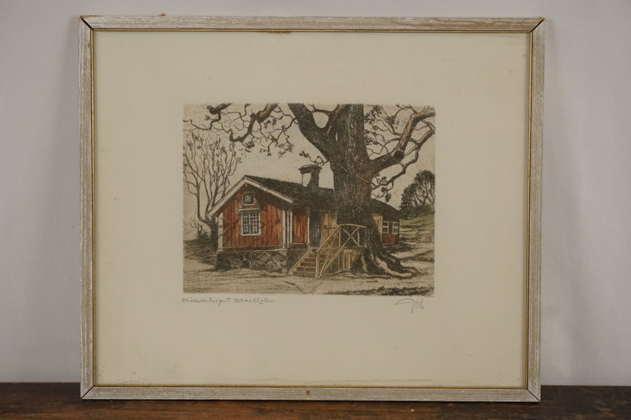 Kopparstick Fiskartorpet Stockholm, Gaston. M10/