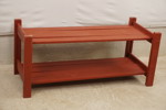 Skohylla i trä röd. B207
