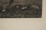 Litografi Hedvig Malmström, motiv fågel. M19