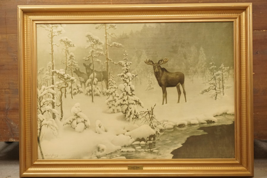 Tavla Älgfamilj, Axel Borg. M34