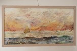 Lars P. Tavla, motiv segelbåtar. M35