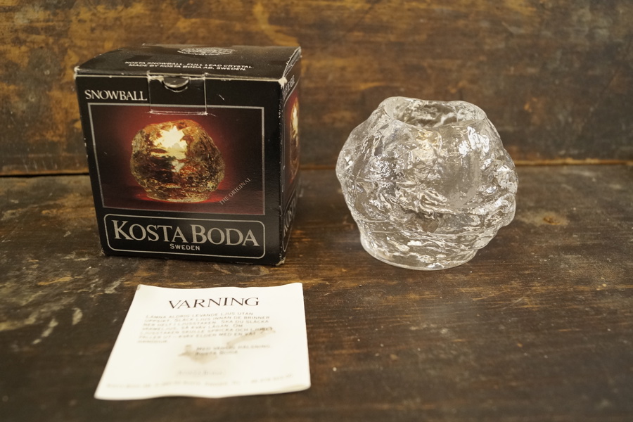 Ljuslykta Kosta Boda Snowball kristall. G24