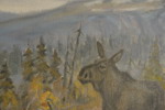Larz Friberg 92 Älgar 73x51cm. M46