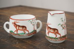 Socker & grädde med ren motiv i flussglas. G27