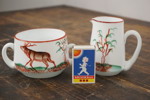 Socker & grädde med ren motiv i flussglas. G27