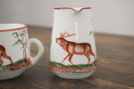 Socker & grädde med ren motiv i flussglas. G27