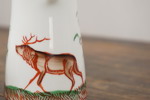 Socker & grädde med ren motiv i flussglas. G27