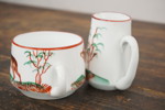 Socker & grädde med ren motiv i flussglas. G27
