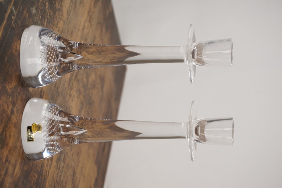 2st Skruf kristall ljusstakar. G42