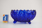 Art Deco Lausitzer Glaswerke blå skål. G14