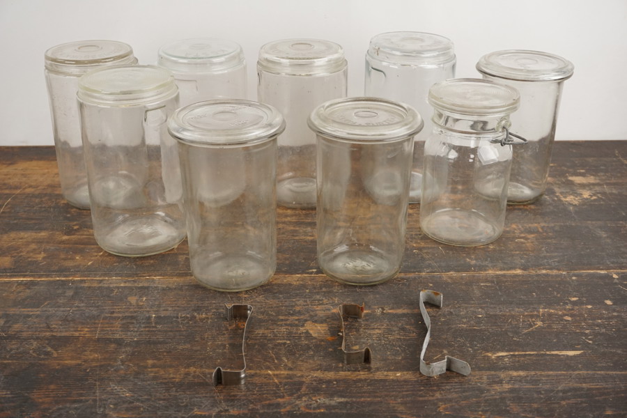 Konserveringsburkar, trikronor stämpel mm. BC5