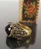 Vintage parfymflaska & ring i mässing. A42