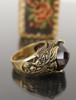 Vintage parfymflaska & ring i mässing. A42