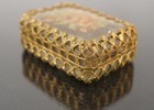 Vintage parfymflaska & ring i mässing. A42