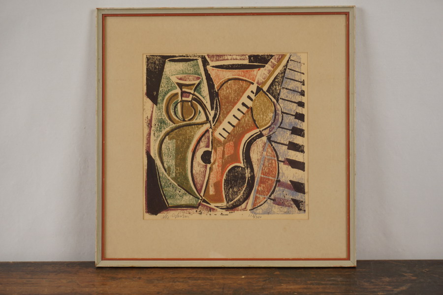 Åke Larsson ? litografi 32x32. M14