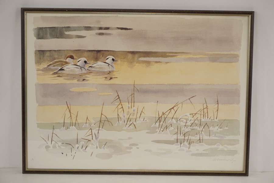 Ankor på sjön Tryck 72x52cm. M62/