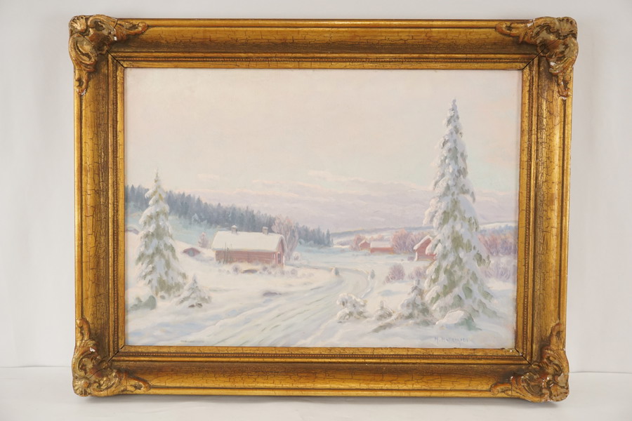 M Hallengren Snölandskap 85x65. M29