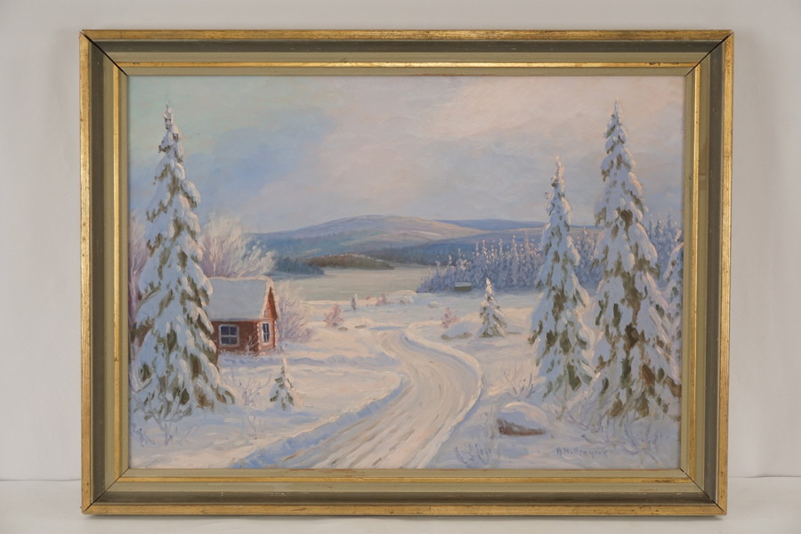 M. Hallengren Vinterlandskap 79x59. M32