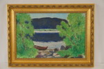 Hedman-80  Liten båt vid stranden 75x55cm. M37