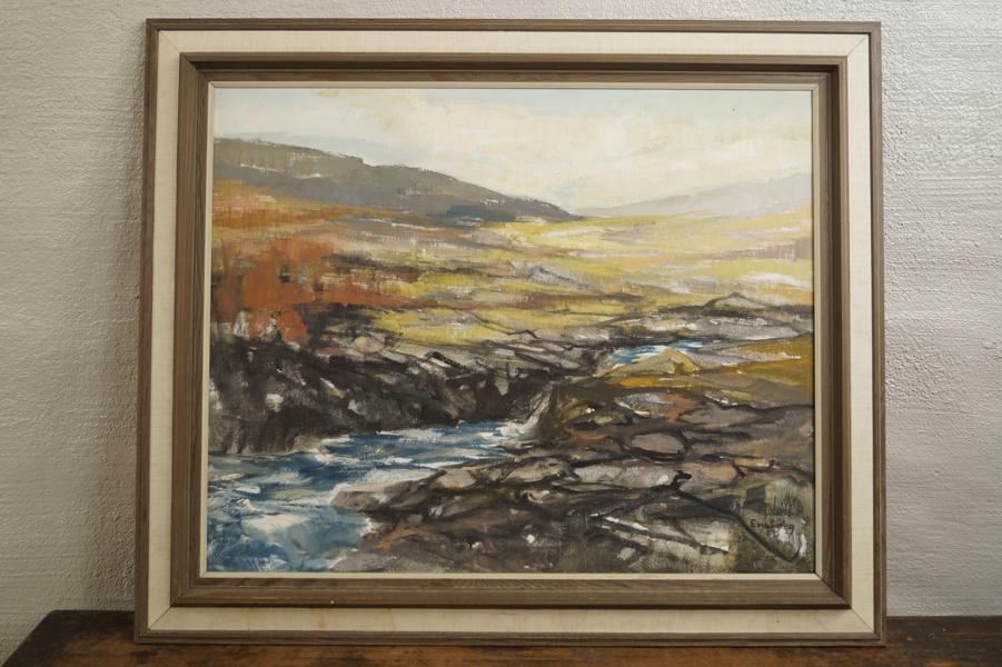 Sixten Engberg signerad oljemålning (landskap) 81,5x69cm. M2