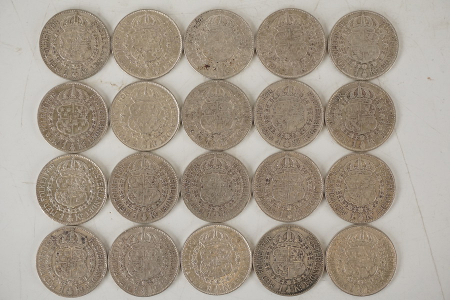 Silvermynt 20st Svensk 1 Krona 156g. A143