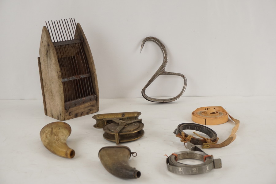 lyftkrok, vintage måttband mm. D60