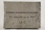 Svenska bostadskreditkassan oblig. lån 1949. BC5