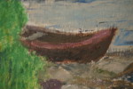 Hedman-80 Liten båt vid stranden 75x55cm. M37/
