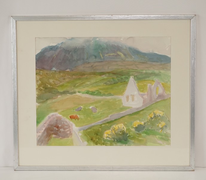 Tavla - Kyrkoruin 73x62. M41/