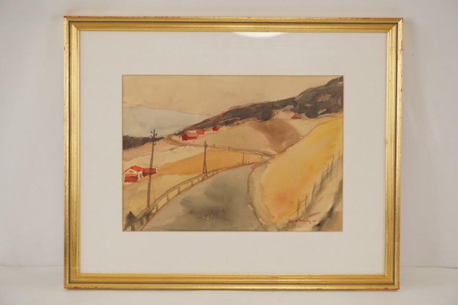 R. Wikström - Landsväg akvarell 47x38. M98/