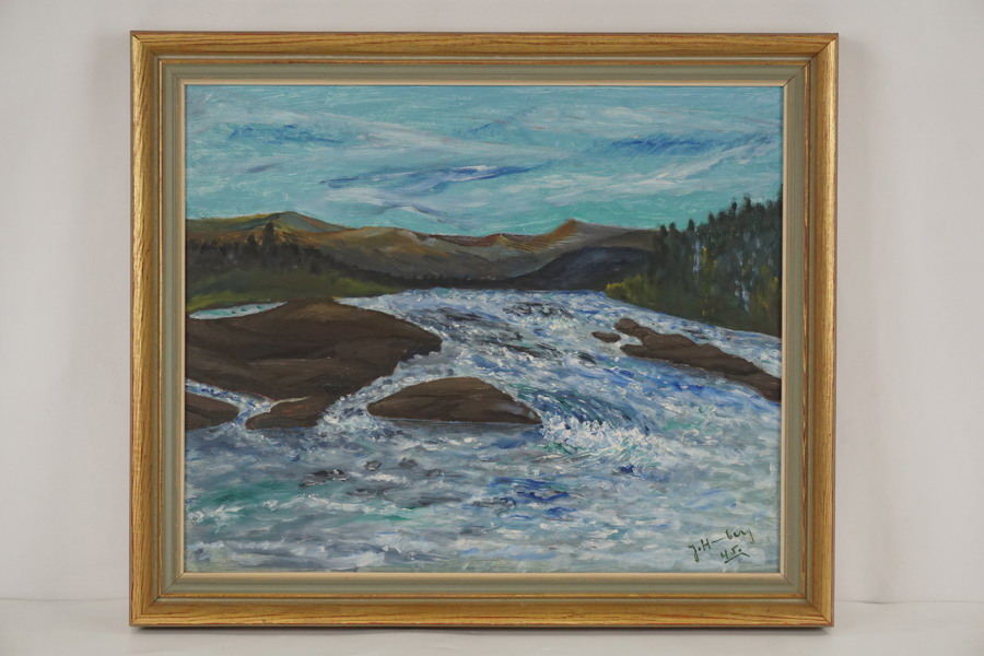 Tavla, motiv bergslandskap. M9/