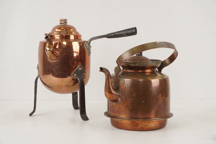 Kaffekannor Svea mm i koppar. A42