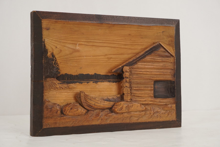 vägrelief/tavla Stuga 30x21. A47 