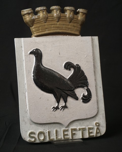 Sollefteå stadsvapen i metall. A72