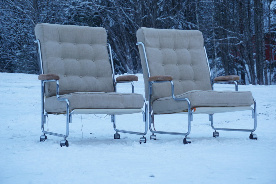 2st Retro Fåtöljer på hjul. B13